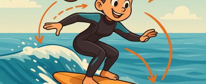 Ona apprend le take off en surf