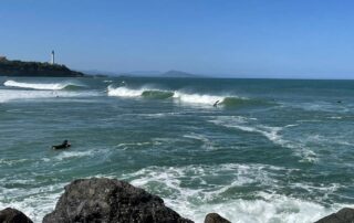 Les plages d'anglet ont souvent des courants d'arrachage le long des digues.