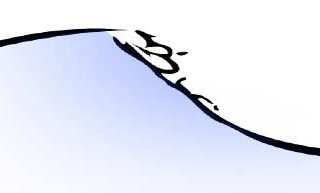 Une vague qui deferle au dessus d'une pente douce va avoir une pente elle aussi faible. On dit que la vague est plate.