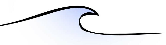 Vague de surf très creuse car le fond de l'eau remonte rapidement. La pente au fond est forte.